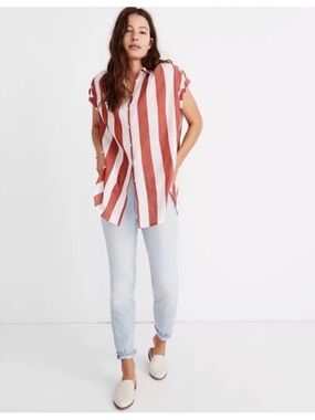 Madewell Relaxed Stripe Button-Up Top Size XS